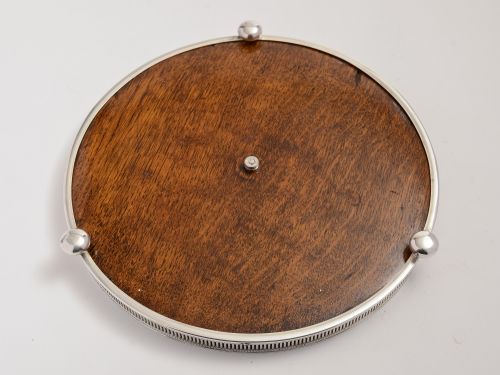 Victorian oak & silver plated salver/tray
