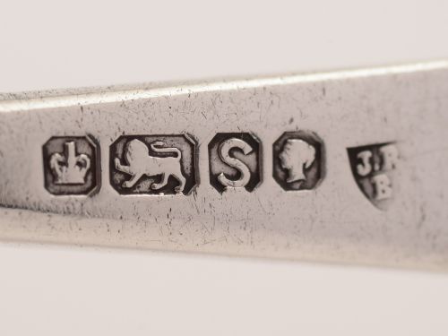 Pair of Victorian silver fruit serving spoons