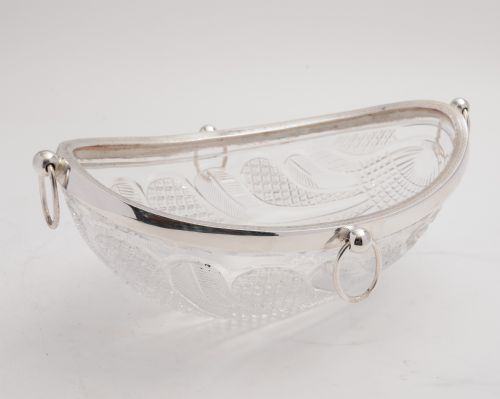 Silver plated and cut crystal fruit bowl/centre piece