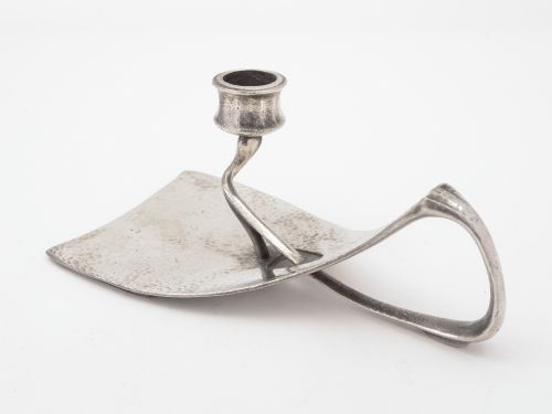 Pewter arts & crafts chamber stick