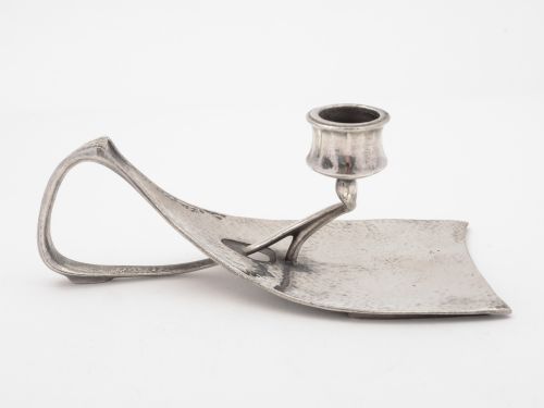 Pewter arts & crafts chamber stick