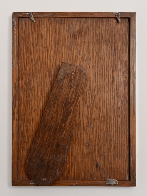 Pair of silver and oak photo frames