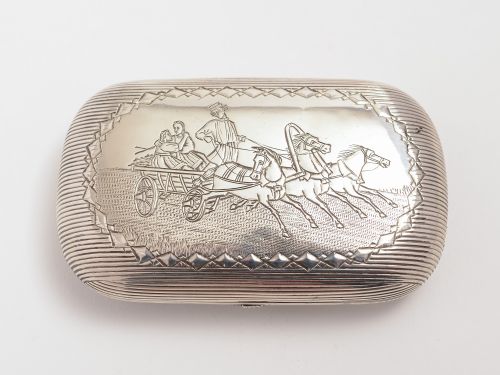Solid silver Russian cigarette case