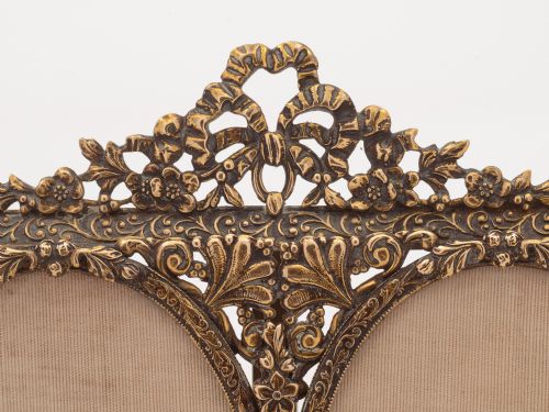 Edwardian brass double photo frame