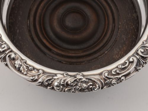 Pair of Victorian silver plated wine coasters