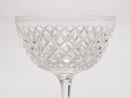 Set of 6 Edwardian hand-cut crystal champagne glasses circa 1905