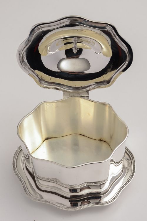 Scottish Silver Plated Serpentine Shaped Biscuit Box/Cookie Box Circa 1890