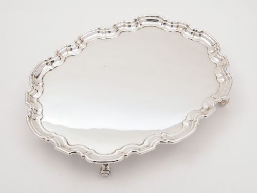Edwardian Silver Plated Oval Shaped Salver/Tray c.1910