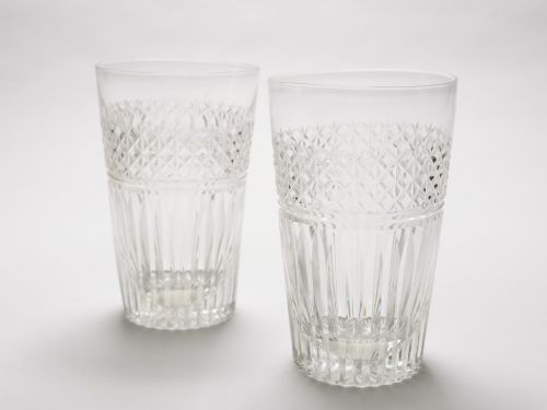 Pair of Large Cut Glass Edwardian Tumblers