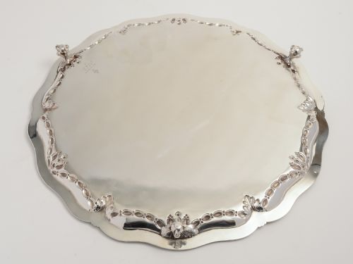 Large Victorian Silver Plated Elkington Salver Dated 1873