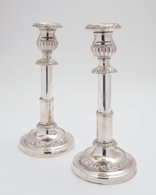 Pair of Silver Plated Telescopic Candlesticks Circa 1870