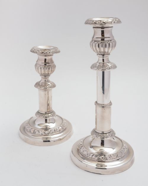 Pair of Silver Plated Telescopic Candlesticks Circa 1870