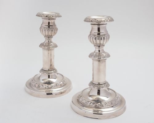 Pair of Silver Plated Telescopic Candlesticks Circa 1870