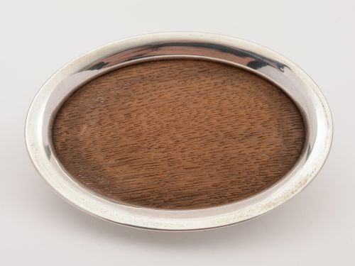 Miniature Silver Tea Set on Oak and Silver Tray