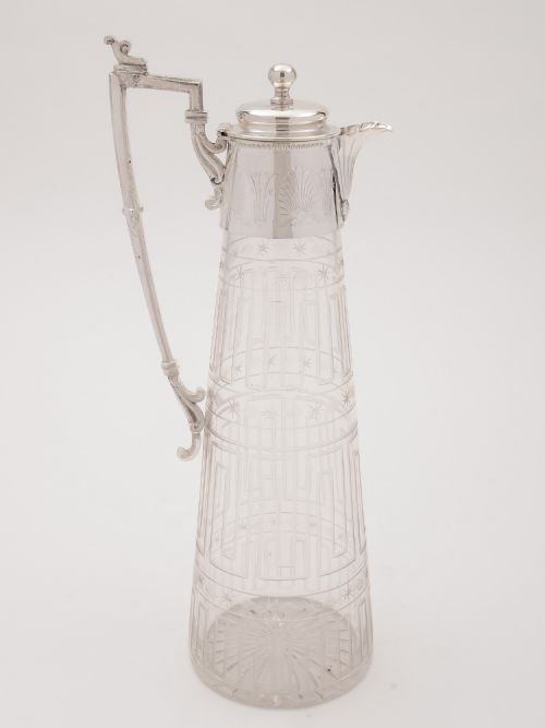Tall Victorian Cut Glass Claret Jug Circa 1890