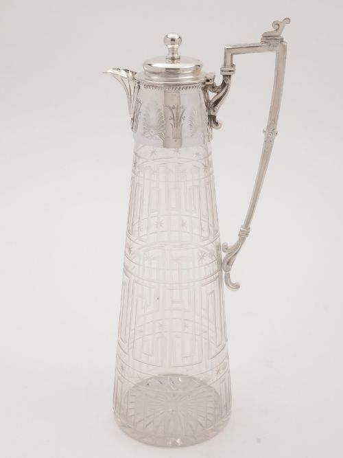 Tall Victorian Cut Glass Claret Jug Circa 1890
