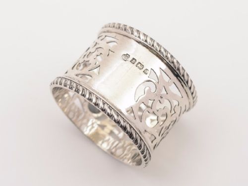 Silver Napkin Ring with Pierced Decoration Hallmarked Birmingham 1900