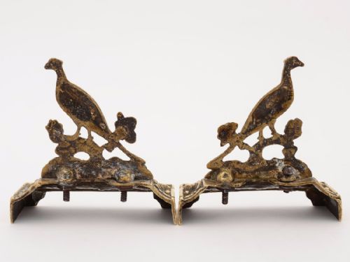 Tri Brass Garniture of Beehive Bear and Pheasants Circa 1880