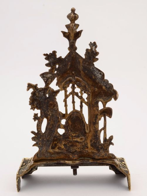 Tri Brass Garniture of Beehive Bear and Pheasants Circa 1880