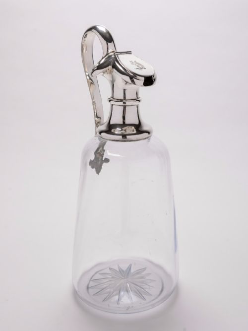 Victorian Glass and Silver Plated Claret Jug Circa 1880