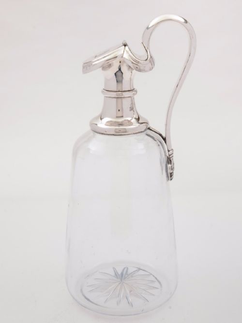 Victorian Glass and Silver Plated Claret Jug Circa 1880
