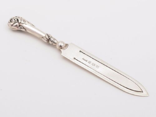 Novelty Silver Bookmark with 17th Century Knife Handle 1921