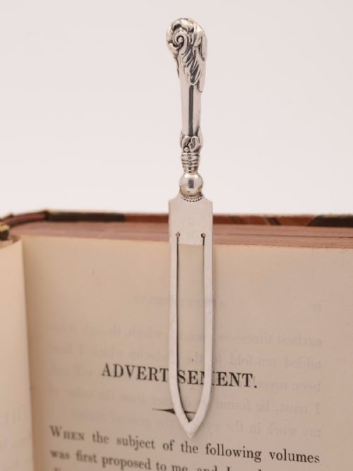 Novelty Silver Bookmark with 17th Century Knife Handle 1921