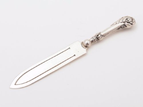 Novelty Silver Bookmark with 17th Century Knife Handle 1921
