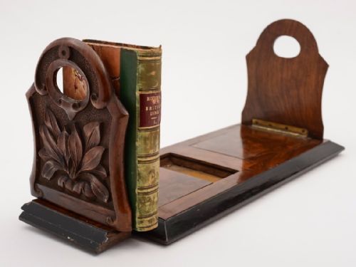 Victorian Figured Walnut Book Rack Circa 1880