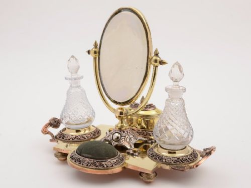 Edwardian Brass Dressing Table Set Circa 1900