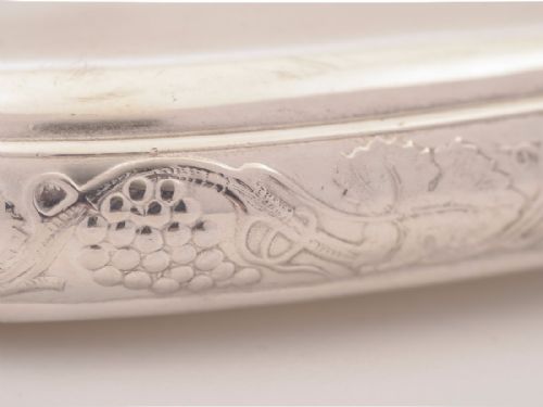 Edwardian Embossed Silver Plated Hip Flask