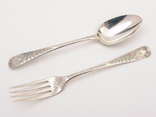 Cased English Silver Christening Set