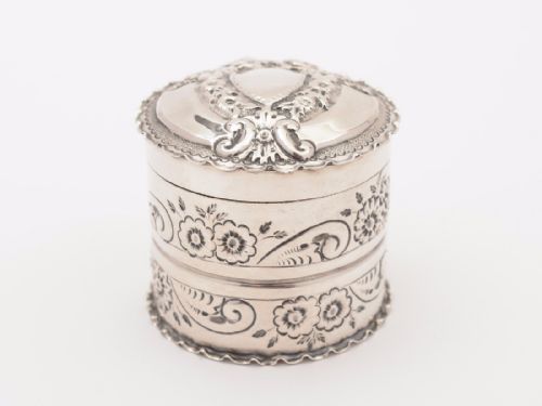 Victorian Silver Vanity Box Birmingham 1894