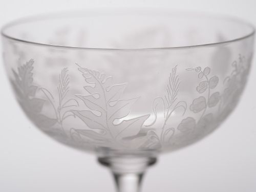 Set of 6 Victorian Champagne Glasses Circa 1890