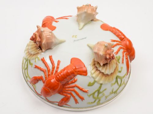 Edwardian Continental China Salad Bowl with Servers