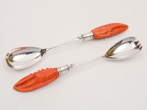 Edwardian Continental China Salad Bowl with Servers