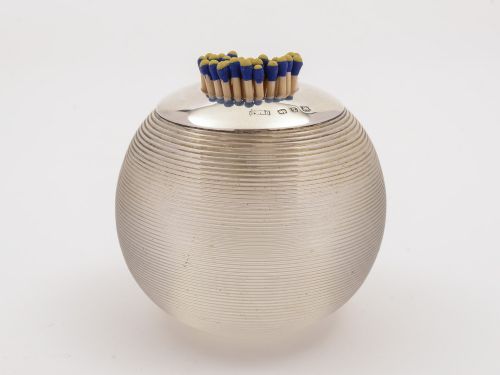 Victorian Threaded Glass and Silver Match Striker 1899