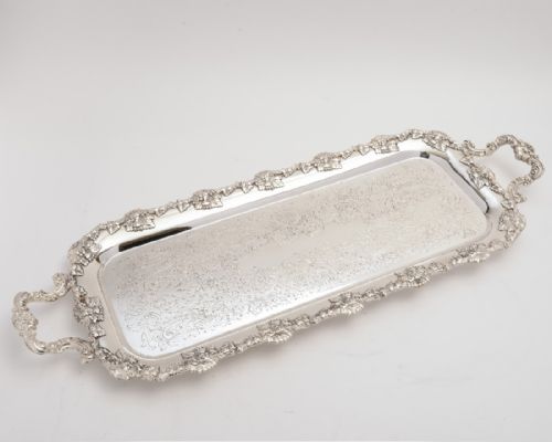 Oblong Silver Plated Serving Tray Circa 1920