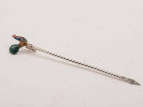 Set of 12 Silver and Enamel Cocktail Sticks 1928