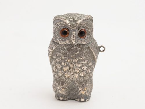 Novelty Victorian Owl Vesta Circa 1890