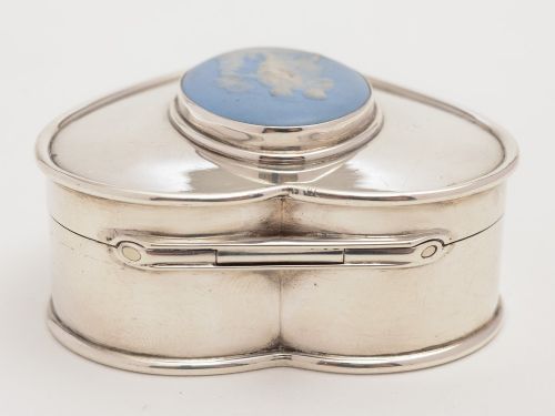 Edwardian Silver Heart Shaped Trinket Box Chester 1904