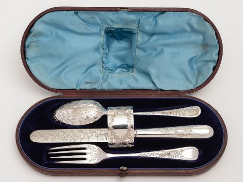 Victorian Cased Christening Set Circa 1890