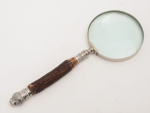 Victorian Antler Handled Magnifying Glass Circa 1889