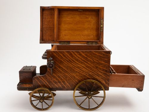 Victorian Oak Smokers Companion Wagon Circa 1880