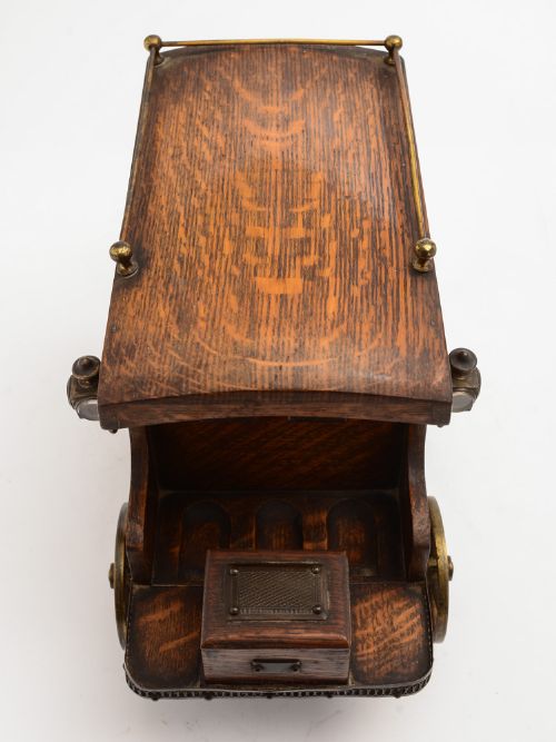 Victorian Oak Smokers Companion Wagon Circa 1880