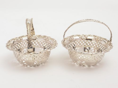 Pair of Edwardian Silver Baskets Birmingham 1903