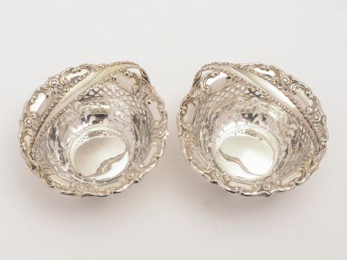 Pair of Edwardian Silver Baskets Birmingham 1903