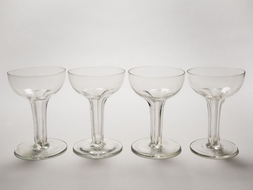 Set of 4 Edwardian Hollow Stem Champagnes Circa 1900