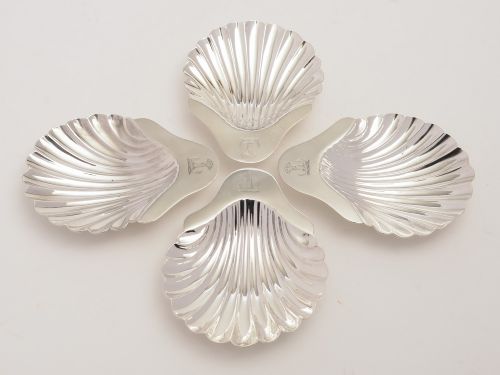 Set of 4 Edwardian Butter Shells Circa 1900