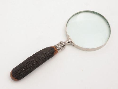 Antler Handled Magnifying Glass Sheffield 1928